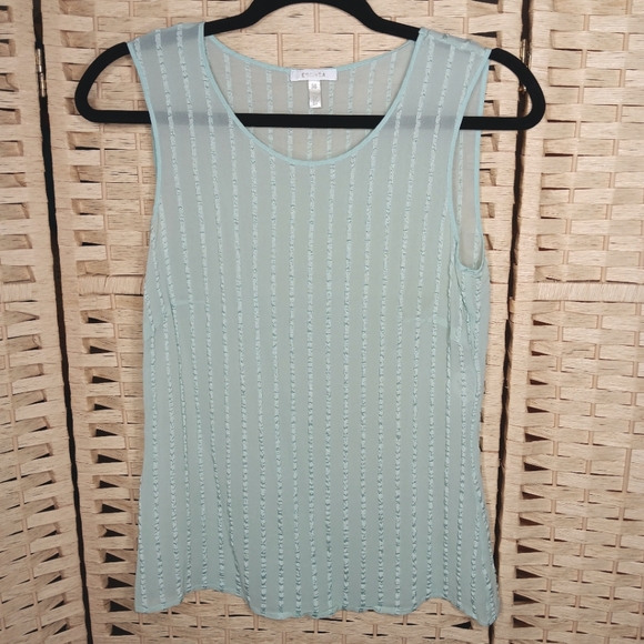 Escada Tops - Escada Silk Sheer Women's Sleeveless Top - Light Green 36